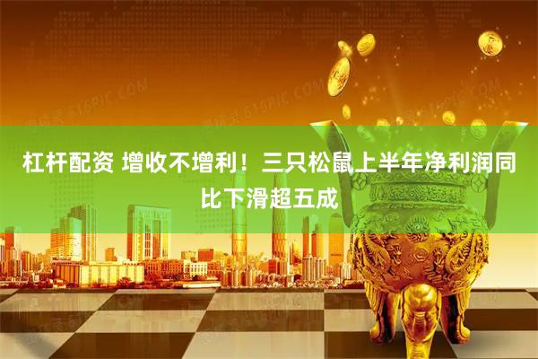 杠杆配资 增收不增利！三只松鼠上半年净利润同比下滑超五成